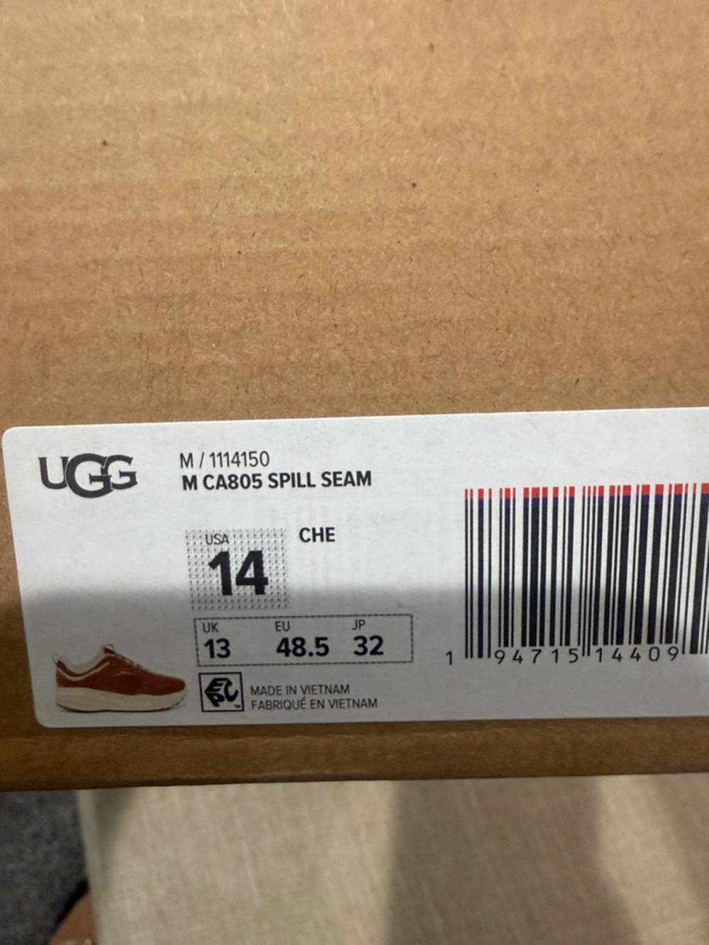UGG Men CA805 Spill Seam Sneaker - Chestnut/White